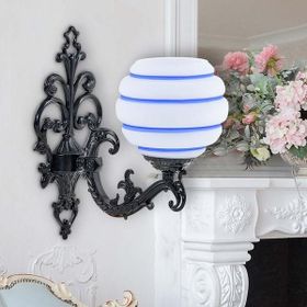Safir Light Zamak Mavi Çizgili Siyah Aplik