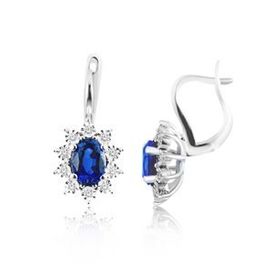 Safir Pırlantalı Küpe