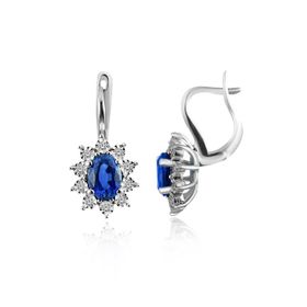 Safir Pırlantalı Küpe