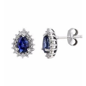 Safir Pırlantalı Küpe