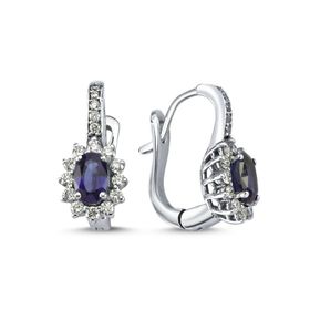 Safir Pırlantalı Küpe
