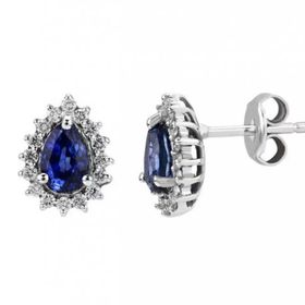 Safir Pırlantalı Küpe
