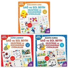 Sağ ve Sol Beyin Geliştirme ve Güçlendirme Etkinlikleri Seti-3 Kitap Takım-Kolektif