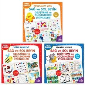 Sağ ve Sol Beyin Geliştirme ve Güçlendirme Etkinlikleri Seti-3 Kitap Takım-Kolektif