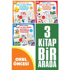 Sağ ve Sol Beyin Geliştirme ve Güçlendirme Etkinlikleri Seti-3 Kitap Takım-Kolektif