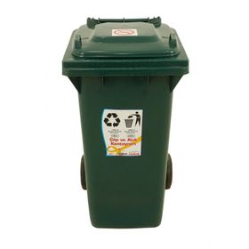 Saglam 120 lt Tekerlekli Eko Plastik Çöp ve Atık Konteyneri