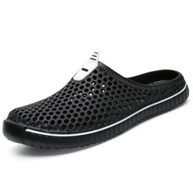 SAGUARO Clogs Siyah Beyaz Renk Fileli Delikli Unisex Terlik