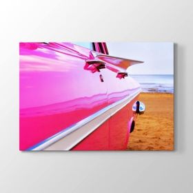 Sahildeki Pembe Cadillac Tablosu