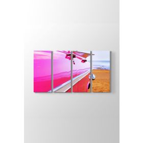 Sahildeki Pembe Cadillac Tablosu
