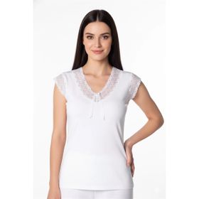 Şahinler B636 Dantelli Taşlı Yarım Kollu Kadın Atlet