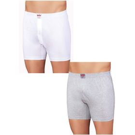 Şahinler E010 3 Beyaz 3 Gri Pamuklu Erkek Boxer