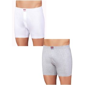 Şahinler E010 3 Beyaz 3 Gri Pamuklu Erkek Boxer