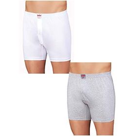 Şahinler E010 3 Beyaz 3 Gri Pamuklu Erkek Boxer