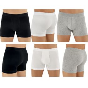 Şahinler E031 2 Siyah 2 Beyaz 2 Gri Likralı Erkek Boxer