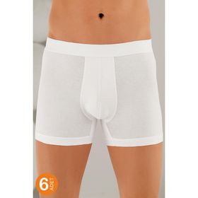 Şahinler E031 6 Adet Beyaz Likralı Erkek Boxer