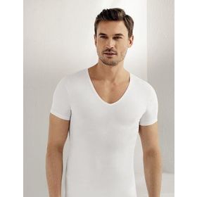 Şahinler E080 Erkek Likralı Derin V Yaka Kısa Kollu Fanila Atlet