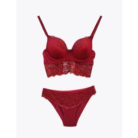 Şahinler MB12100-D Bordo Destekli Balenli Büstiyer Takım
