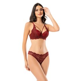 Şahinler MB12600-B Bordo Dantelli Desteksiz Balenli Kadın Sütyen