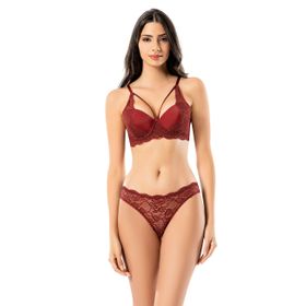 Şahinler MB12600-D Bordo Dantelli Destekli Balenli Kadın Sütyen