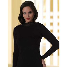 Şahinler MB622-SHL/XL Siyah Dantelli Balıkçı Yaka Body