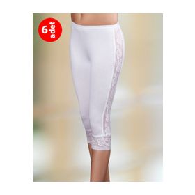 Şahinler MB878 Beyaz Yanları ve Paça Dantelli Tayt