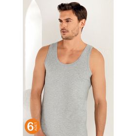 Şahinler ME005 Pamuk Gri 6'lı Paket Erkek Atlet