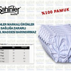 Şahinler ME009-BY-SET Beyaz 6 lı Paket %100 Pamuk Erkek Külot
