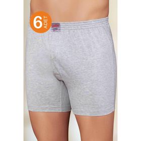 Şahinler ME010 Gri 6'lı Paket Penye Pamuk Erkek Boxer