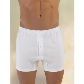 Şahinler ME010 Penye Beyaz Düğmeli Erkek Boxer