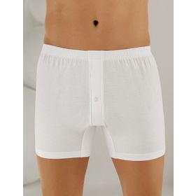 Şahinler ME010 Penye Beyaz Düğmeli Erkek Boxer