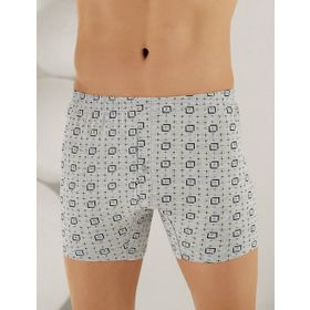 Şahinler ME010 Penye Desenli Düğmeli Erkek Boxer