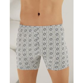 Şahinler ME010 Penye Desenli Düğmeli Erkek Boxer