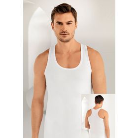 Şahinler ME030 Beyaz Geniş Askılı Sporcu Atlet