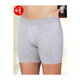 Şahinler ME031 Gri 6'lı Paket Likralı Boxer