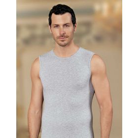 Şahinler ME077 Sıfır Kollu Gri Likralı Süprem Erkek Atlet
