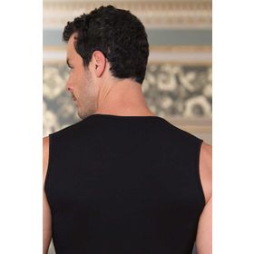 Şahinler ME079-SH Siyah Sıfır Kollu V Yaka Erkek Atlet