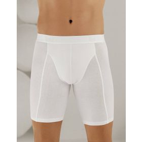 Şahinler ME114 Likralı Uzun Beyaz Erkek Boxer