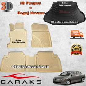 Sahler Honda Civic 2016 Siyah 4.5D Havuzlu Paspas