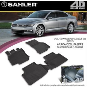 Sahler SAH152 Hk 4D Paspas Havuzlu Vw Passat Cc (2008-2015) 5 Parça Siyah Kutu Orijinal Paspas