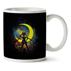 Sailor Moon With Luna Cat Outline Baskılı Kupa