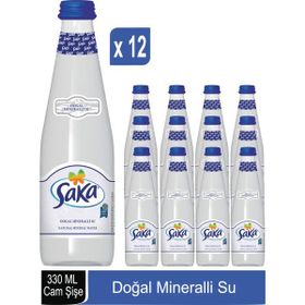 Saka 330 ml Doğal Mineralli Cam Şişe Su (12 adet)