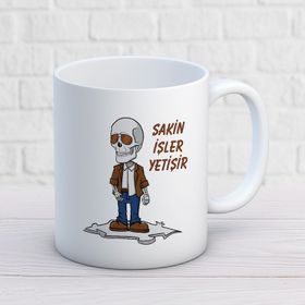 Sakin İşler Yetişir İki Tarafı Baskılı Kupa