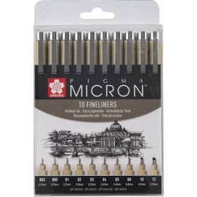 Sakura BP0XSDK10A Pigma Micron 10'lu N Teknik Çizim Kalemi Seti