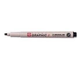 Sakura Pıgma Graphıc 2 Düz Kesik 0.30 mm Siyah Çizim Kalemi