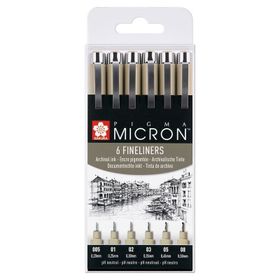 Sakura POXSDK6 Pigma Micron 6’lı Teknik Çizim Kalemi Seti