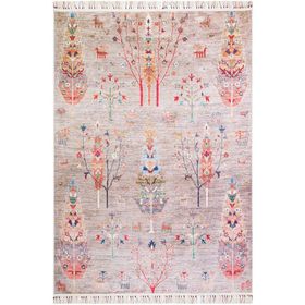 Şal Desenli Vizon 80x200 Dokuma Pamuk Taban Dijital Dekoratif Halı