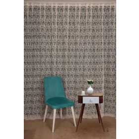 Şal Model Krem Renk 300x260 cm Tek Kanat Hazır Dikilmiş Pileli Fon Perde