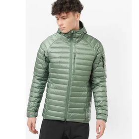 Salomon Elixir Micro Down Yeşil Haki Kapüşonlu Kaz Tüyü Erkek Mont
