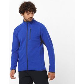 Salomon Essential Lightwarm Mavi Tam Fermuar Erkek Polar