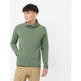 Salomon Essential Lightwarm Yeşil Kapüşonlu Erkek Polar